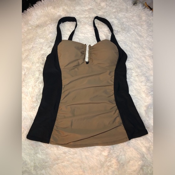 VENUS Brown and Black Fitted Bustier Swim Top size 10 NWOT - Picture 5 of 14